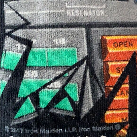 Iron Maiden Black Graphic The Book Of Souls World 2017 Tour Shirt - Picture 8 of 11